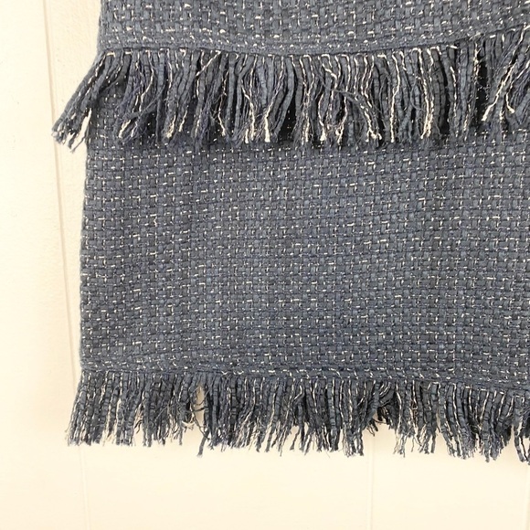 Lost April | Navy Blue Fringe Tweed Tank Top - Picture 4 of 5